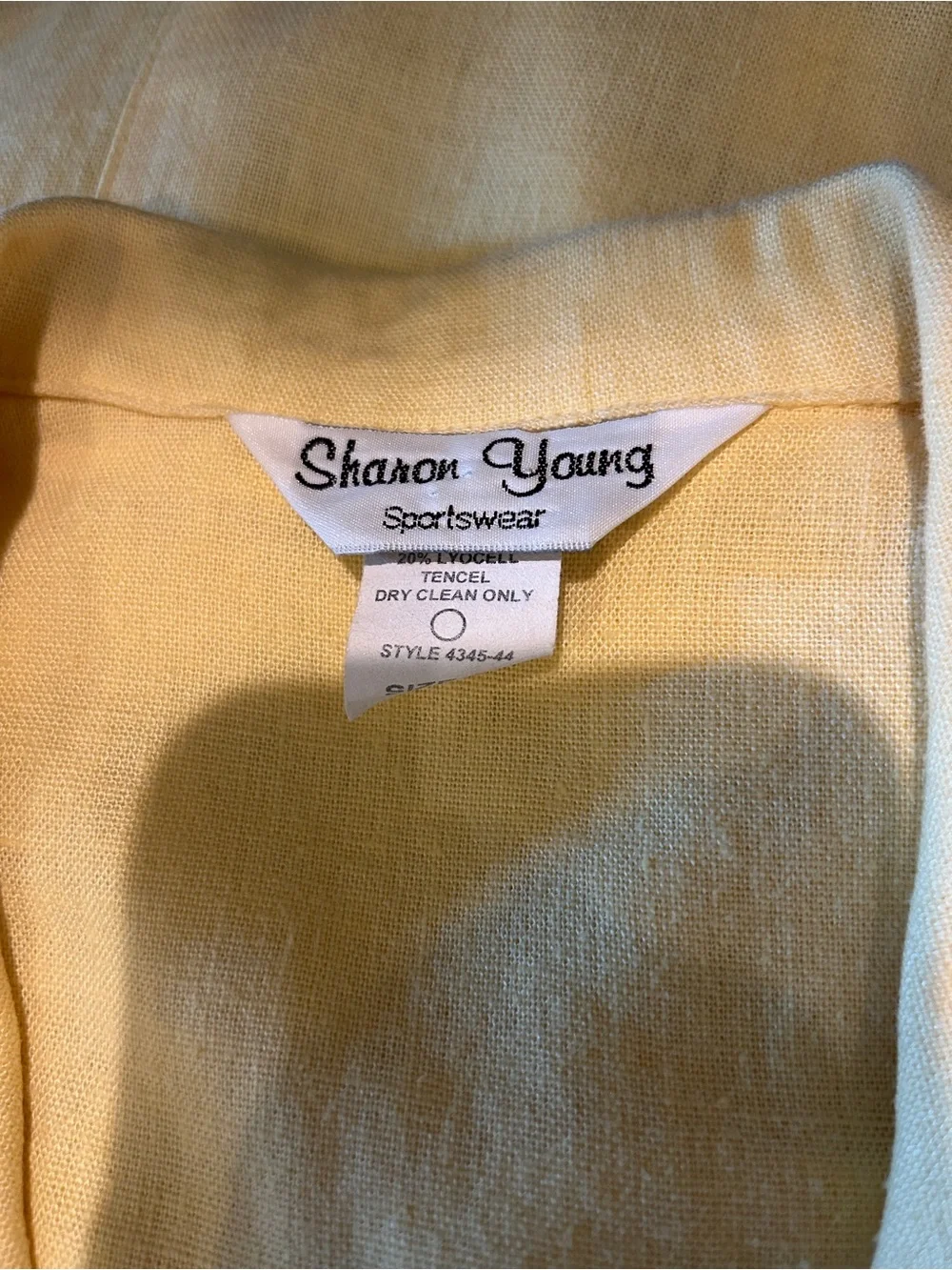 Sharon Young Sunny Yellow Short-Sleeve Linen Button-Front Shirt- Made in The USA - Picture 2 of 10